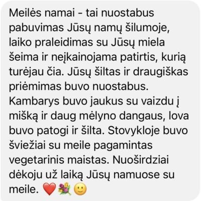 Meiles Namai atsiliepimas